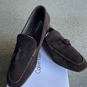 Calvin Klein Men’s Brown Suede Loafers size 9,5